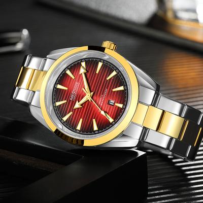 Herrenuhr Quarzwerk Nachtlicht Business-Stil Wunderschöne Uhr Edelstahl 3 Bar Wasserdichte Uhren