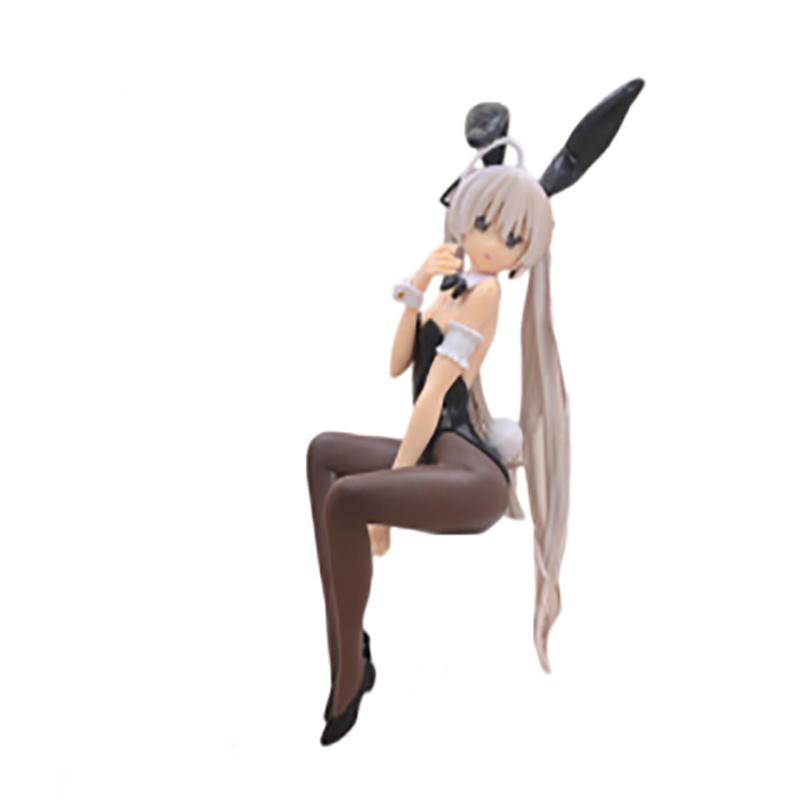 Anime Role Kasugano Sora Figure Rabbit Girls Black Silk Sexy Model Toy Present 17CM Action Figure Doll Pressing Instant Noodles