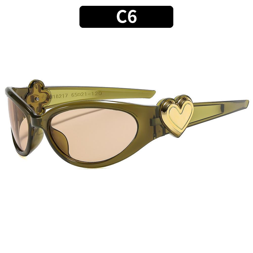 Retro  Style Oval Sunglasses For Women Men Fashion Heart Sports Goggles Popular Cat Eye Sun Glasses Ladies Uv400