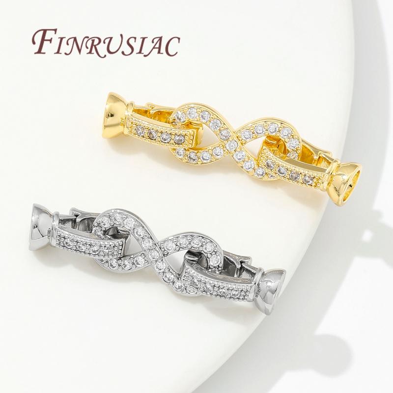 18K Gold Plated Brass with Zircon Clasps For Jewelry,Fasteners For Bracelets Connectors,Accessories DIY Jewelry Making Supplies