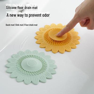 Ralo de Chão de Silicone Girassol: Desodorizante Cozinha & Banheiro Filtro Anti-Entupimento
