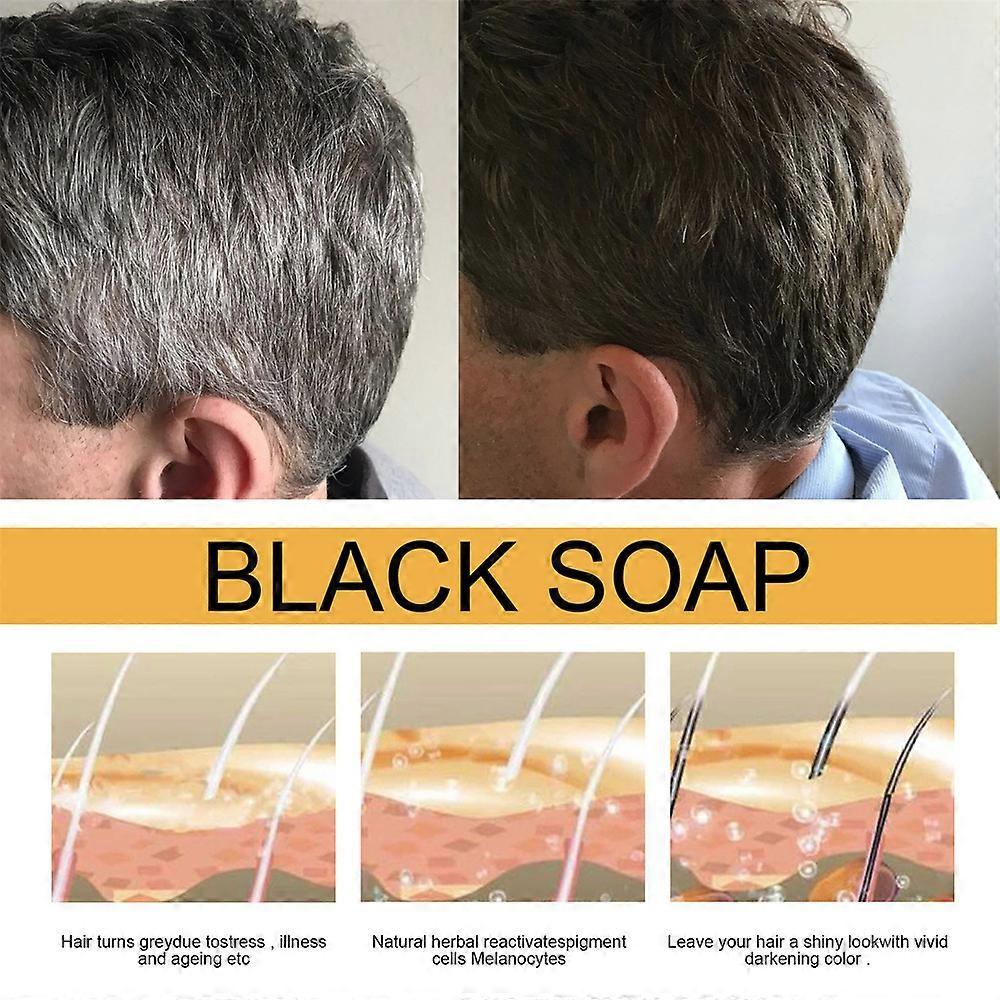 2Pcs Spartan Gray Hair Reverse Bar,Mane Gray Reverse Bar,Hair Darken Bar Soap