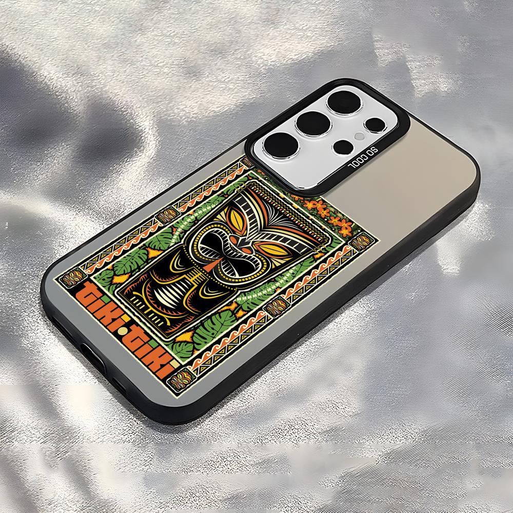 Horro Tribal Tiki Phone Case For Samsung Galaxy S25 Edge S24 S23 S22 S21 S20 Ultra Funda Silicone Silver Cover