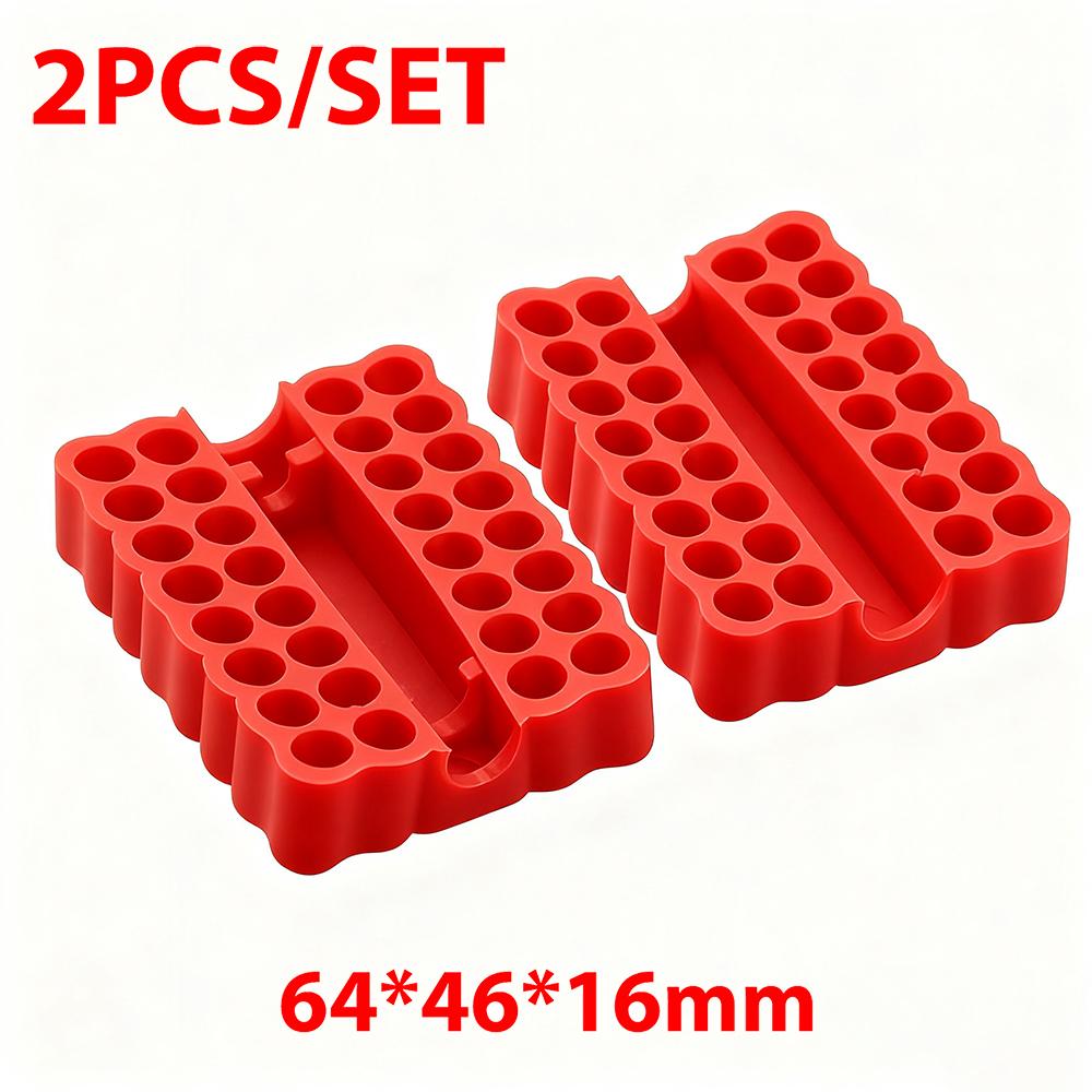 32 Holes Hex Shank Bit Holder Screwdriver Drill Organizer High Elasticity PVC Soft Rubber Box Batch Head Shank Storage Strip