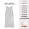 Women's Ice Silk Camisole Nightgown with Chest Pads - Cool, Simple Style Tank Top Home Dress