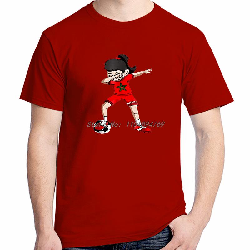 Fashion Graphic T Shirts Morocco Dabbing Soccerer Girl Fan Shirt Kids Jersey Summer Unisexs Short Sleeve Tshirt Unisexs Clothing