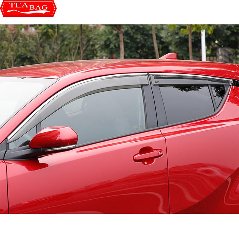 For Toyota C-HR CHR C HR 2017 2018 2019 2020 Car Exterior Visor Vent Shades Window Visor Sun Rain Guard Deflector Accessories