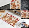 VIKAMA Christmas Decorative Carpet Gingerbread Man Front Door Floor Mat Anti-slip Washable Entry Floor Home Decoration