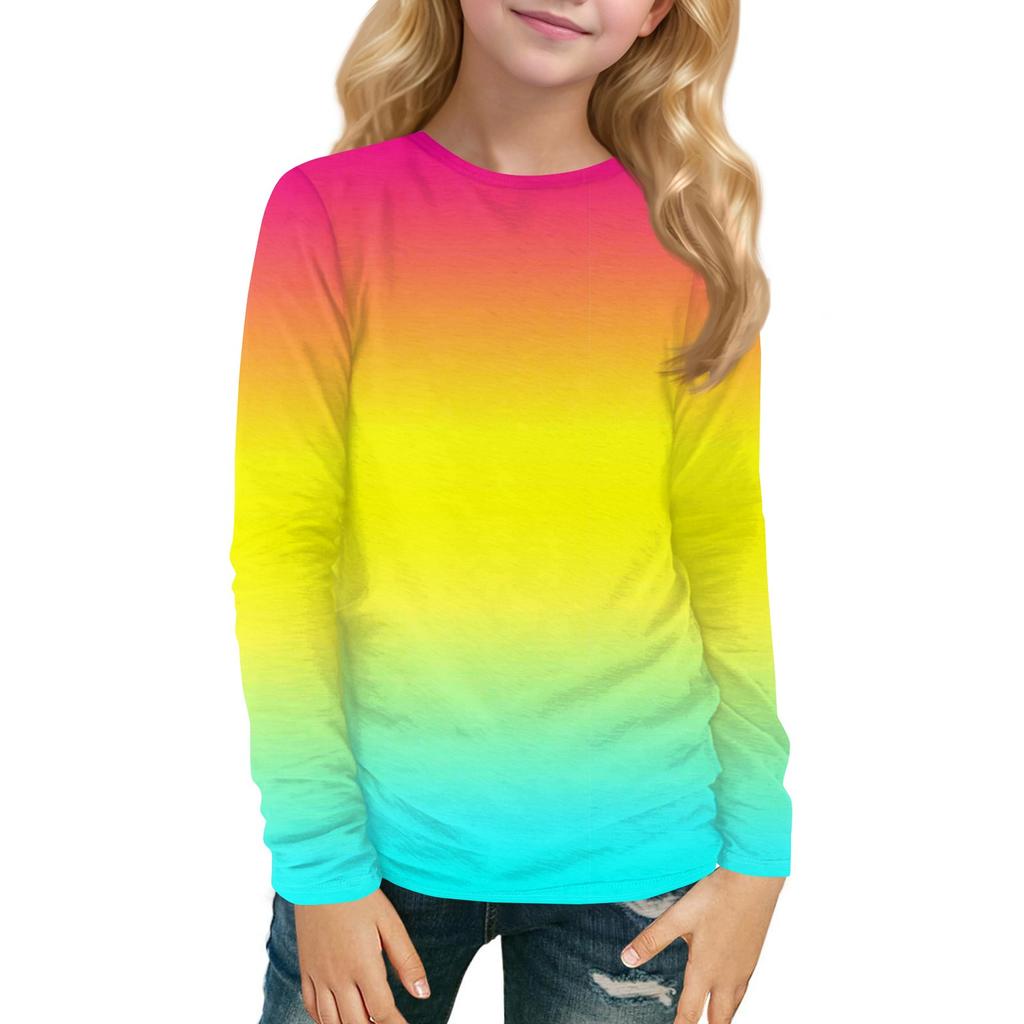Children's Long-sleeved O-neck Top Printed Daily Casual
