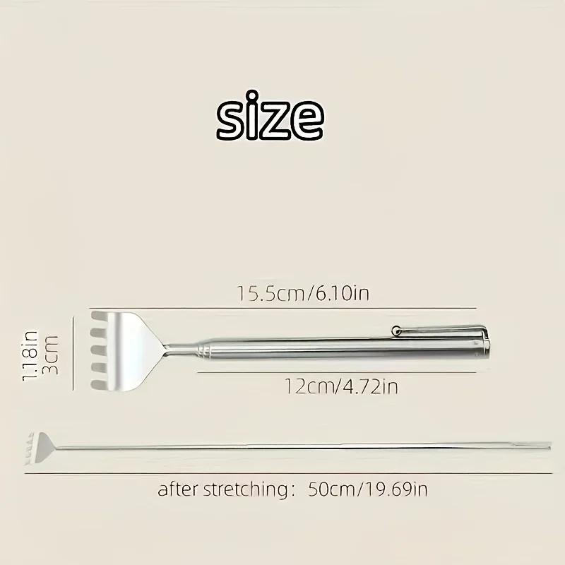 1pc Retractable Back Scratcher, 19.69in Retractable Stainless Steel Itching Tool for Massage, Portable Retractable Itch Artifact
