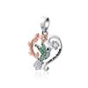 NEW Fine S925 Silver Pink Glass Flamingo Dangle Bead Pendat Fit Original  Bracelet Jewelry Shiny Colored Zircon Bird Charm
