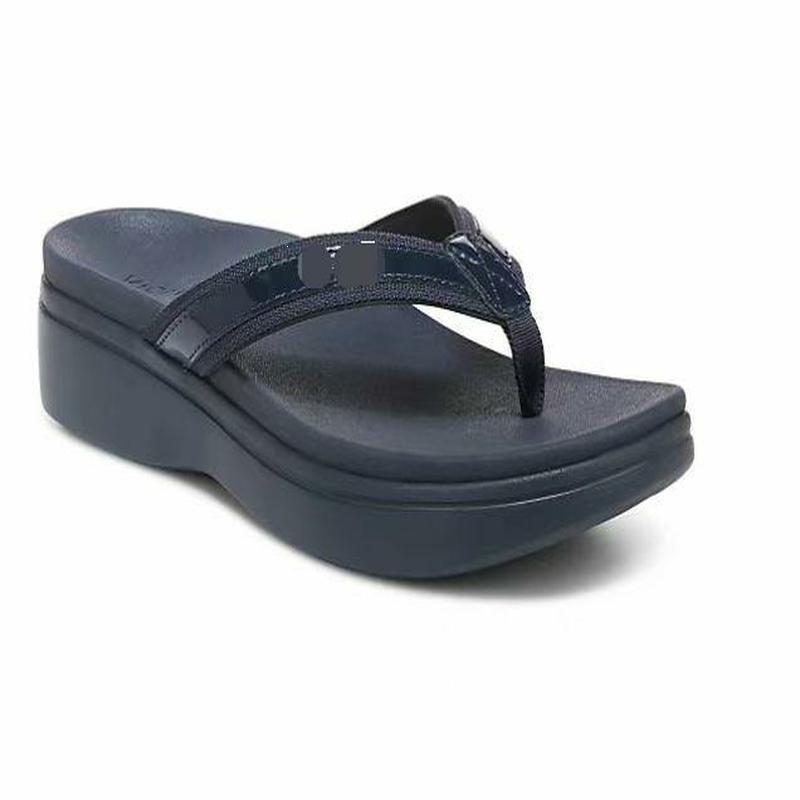 

Women’s Platform Wedge Support Flip Flops Trendy Dressy Summer Sandals Comfortable Walking Outdoor Non Slip Thong Sandals Beach Dress Slides for Women 44 Темно-синій