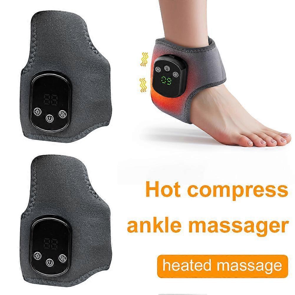 Electric Foot Ankle Massager with Heat Vibration Cordless Heating Pad Ankle Wrap