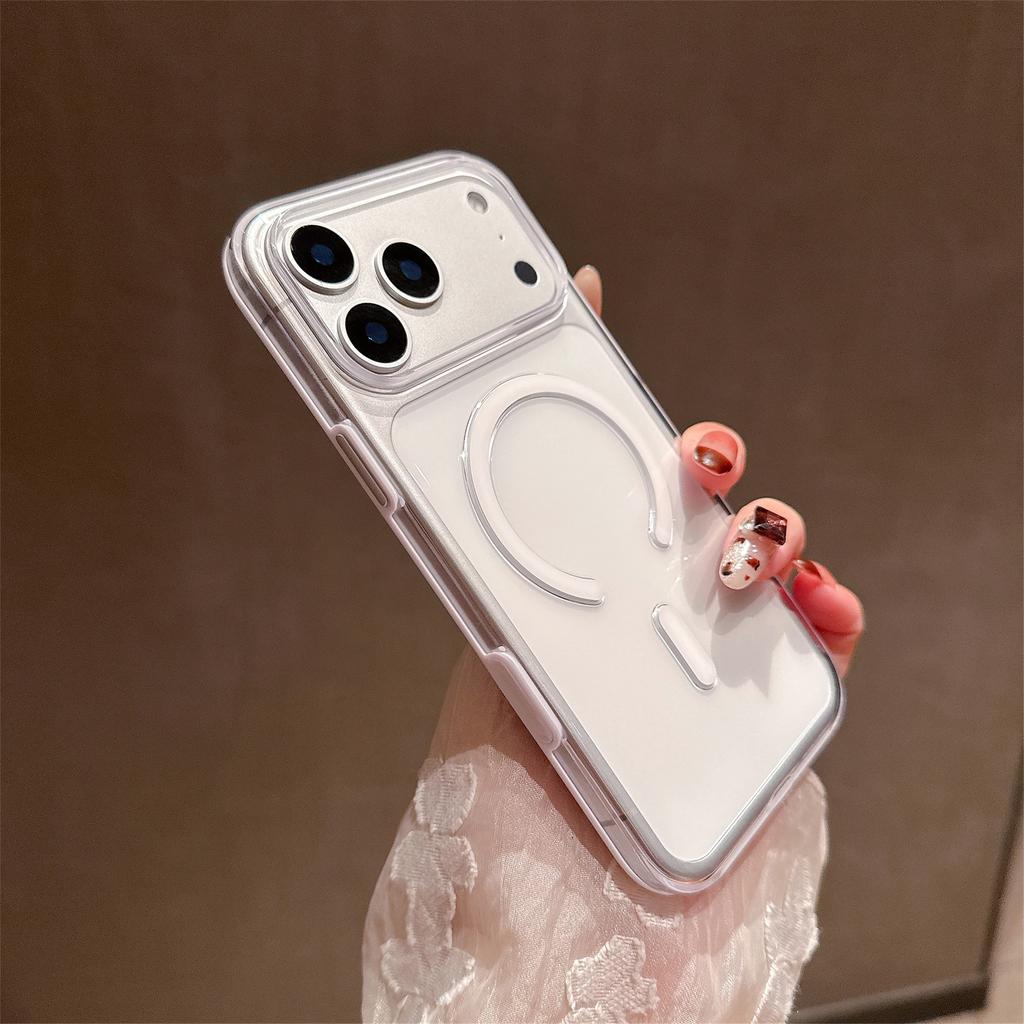 For iPhone 17 Pro Case Compatible with MagSafe Shockproof TPU + PC Clear Phone Back Cover