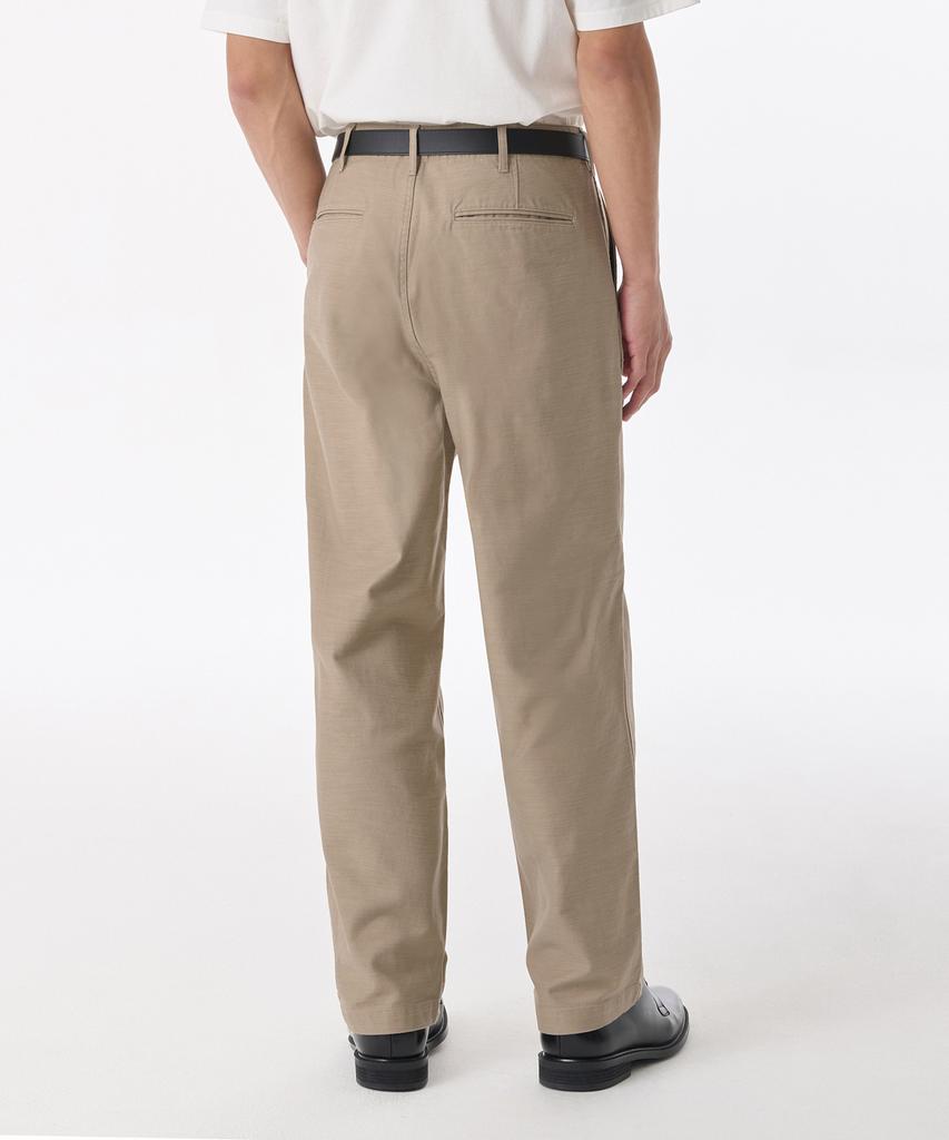 MUSINSA STANDARD Back Satin Tapered Officer Pants [Beige]