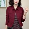 Autumn Fashion Striped Patchwork Lapel Shirt - Women's Versatile Two-in-One Top