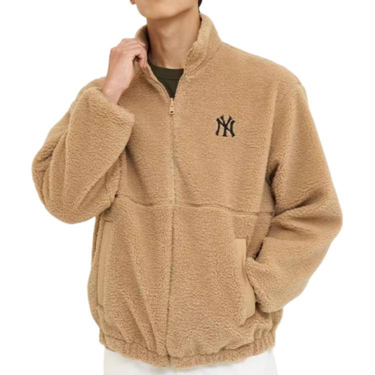 MLB New York Yankees Velvet feel Coat Unisex Apricot 3AFDV0346-50BGL