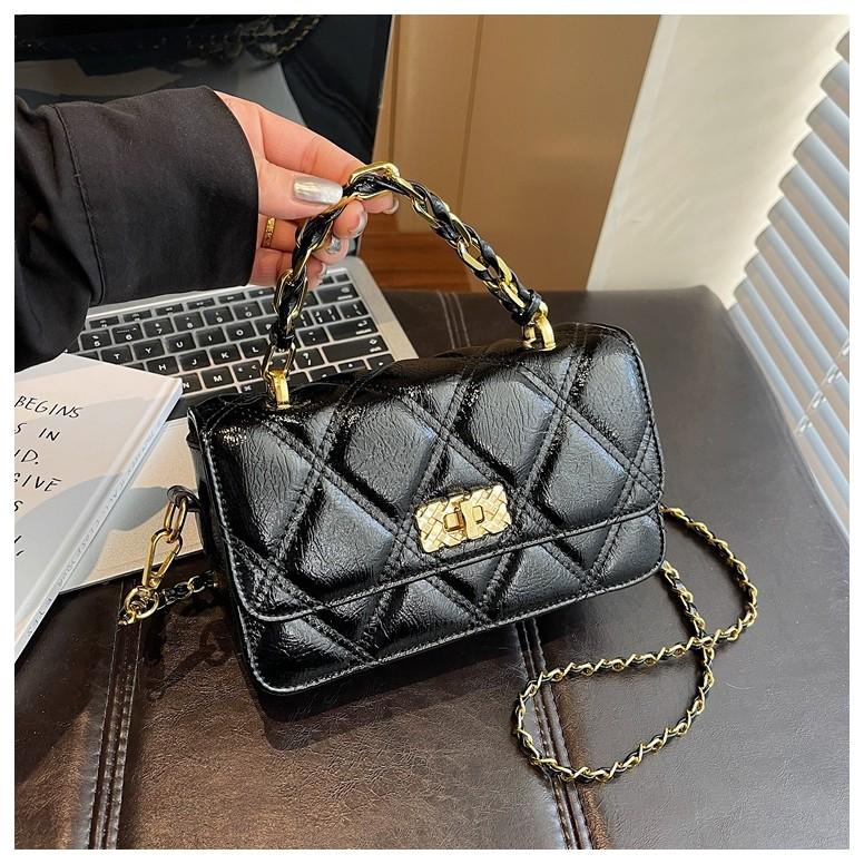 IELGY Ladies Messenger Small Square Bag Diamond Chain Retro High-End Sense One Shoulder