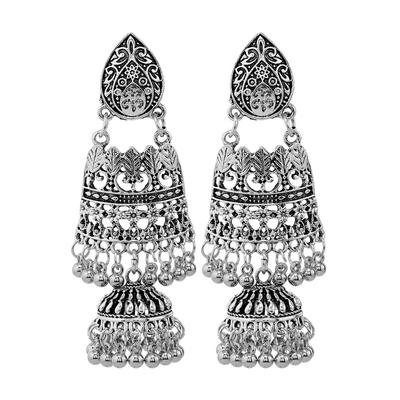 Retro Fringed Stud Earrings, Long Hollow Earrings, Ethnic Style Versatile Bell Earrings