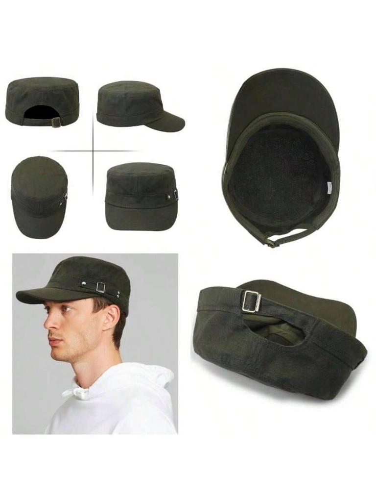 Unisex Cadet Cap Flat Top Baseball Cap Adult Casual Hat