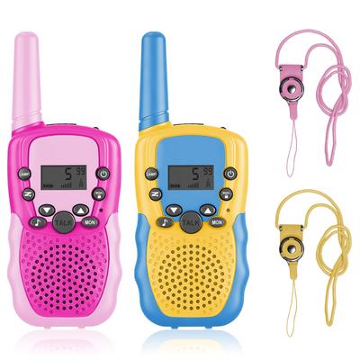 CoreLume Two-Piece Child Walkie Talkie Set Lightweight Compact Multi-Function Long-Distance Wireless No License Required LCD Display Neck Strap Belt
