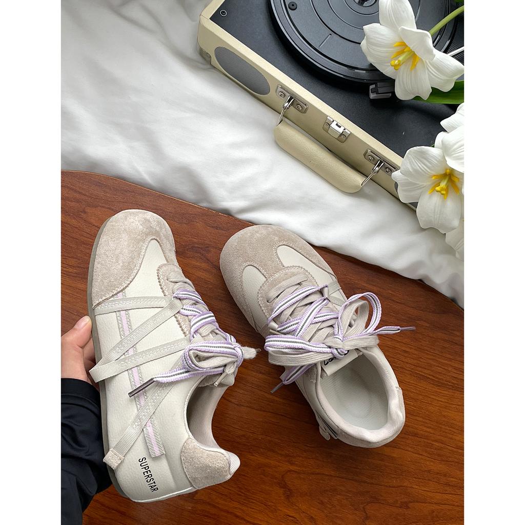 2025 Summer New Retro Versatile Forrest Gump Shoes Women's Breathable Lace-up German Training Shoes Casual Sports Lightweight Thick Soles Ins