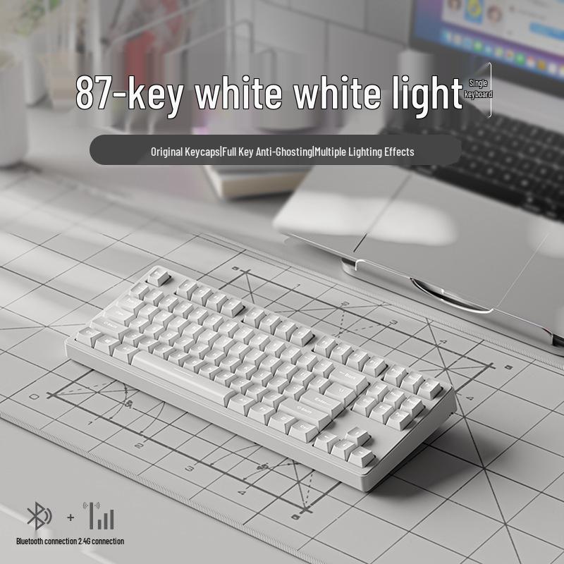 Strawberry Kitten Wireless Bluetooth Mechanical Keyboard with Universal Switches - Silent Design for Office and Gaming