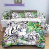 Two Tigers  Pattern Bedding Quilt Set  Home Decoration  Gift (1 * duvet cover + 2 * pillowcase, without core)