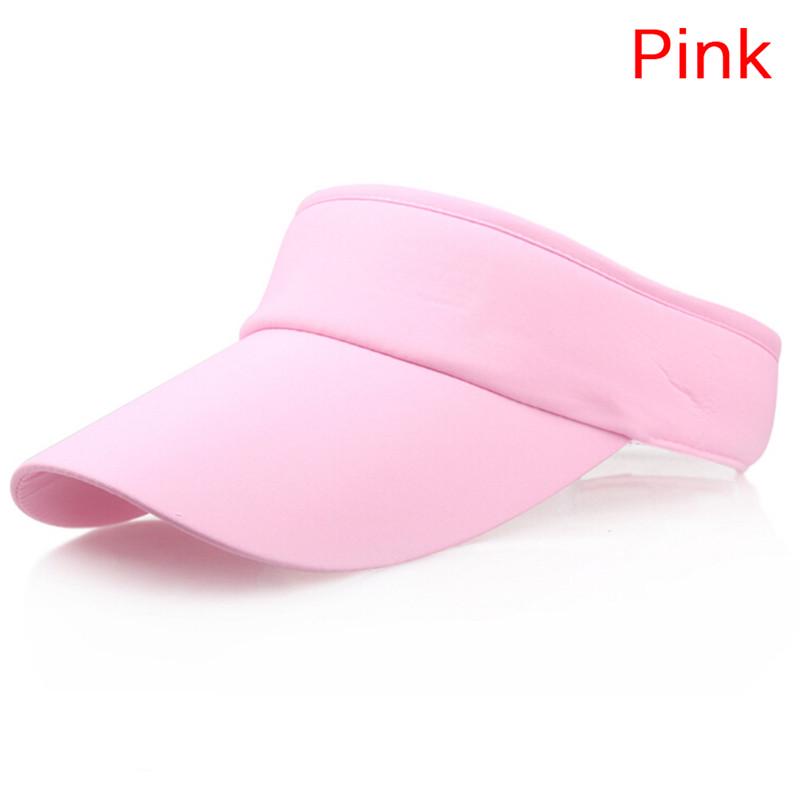 Козырек Солнце Обычная Шляпа Спортивная Кепка Цвета Гольф Теннис Пляж Регулируемая Летняя Жаркая розовый