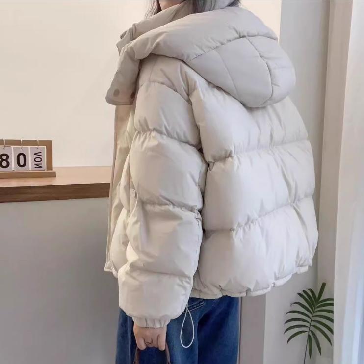 Fashion Maillard Short Hooded Down Padded Jacket Women's Winter Loose Thick Padded Jacket Trend