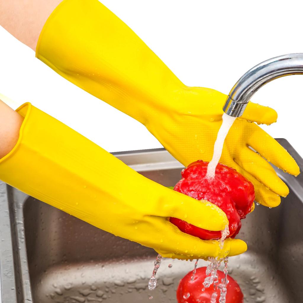 Food Grade Silicone Dishwashing Gloves Reusable Non-Slip Waterproof Heat Resistant Multipurpose Cleaning Gloves for Kitchen Home