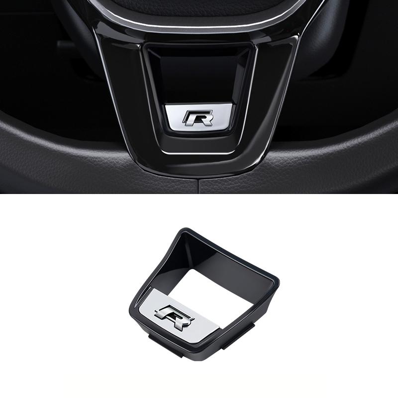 

2026 Hot For VOLKSWAGEN VW Senior R Rline Logo Car Steering Wheel Trim ABS Plating Stickers Accessories For Volkswagen GTI Polo