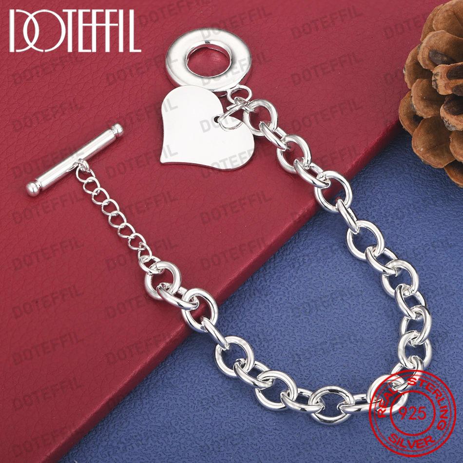 Xiaomi 925 Sterling Silver Exquisite Heart-Shaped Bracelet for Women, Wedding, Engagement, Party Gift, Fashion Jewelry