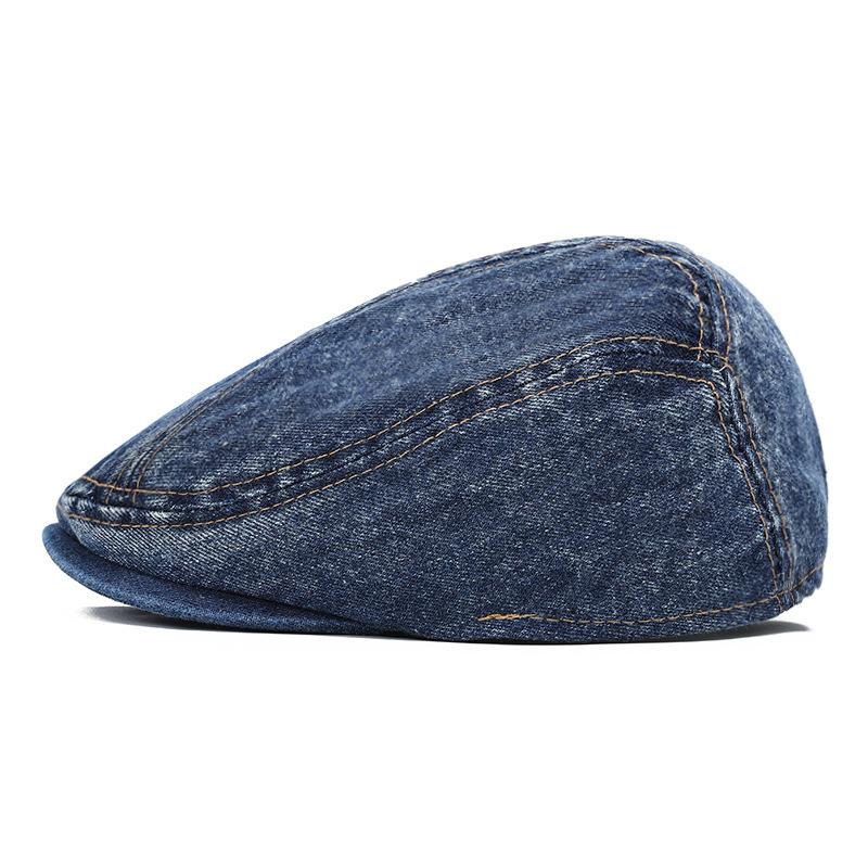 Printemps Hommes Femmes Béret Coton Denim Béret Casquette Féminin Masculin Réglable Casquette Plate Printemps Été Automne Artiste Peintre Béret Chapeau 0012