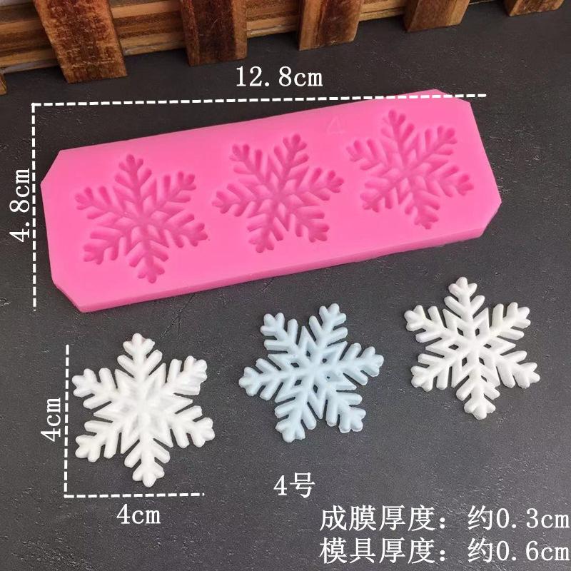 Christmas Snowflake Shaped Silicone Mold Handmade Chocolate Biscuit Cake Decoration Baking Tool DIY Candle Resin Casting Mold