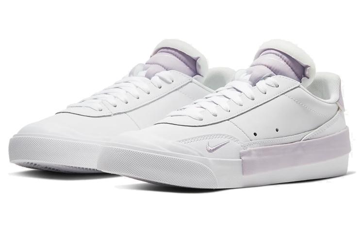 Nike Drop Type PRM Leather Comfortable Low top Kids' Skateboarding Shoes Ice Light Purple Teenagers CQ4383-103