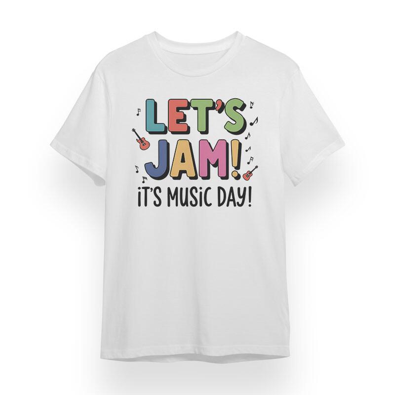 

Men s T-shirt With LET S JAM Music Festival Unisex 100% Cotton Oversize Tee USA 4XL