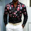 Camicia da uomo stile vacanza hawaiana camicia da uomo floreale a maniche lunghe alla moda design a stampa integrale cardigan top da viaggio all'aperto