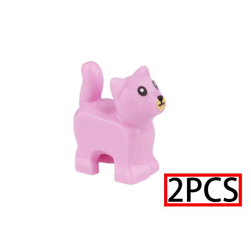 MOC Stadt Mini Süßes Tier Bär Schaf Ziege Huhn Hund Schwein Familie Bauernhof Bausteine Zubehör Kinderspielzeug Weihnachtsgeschenk