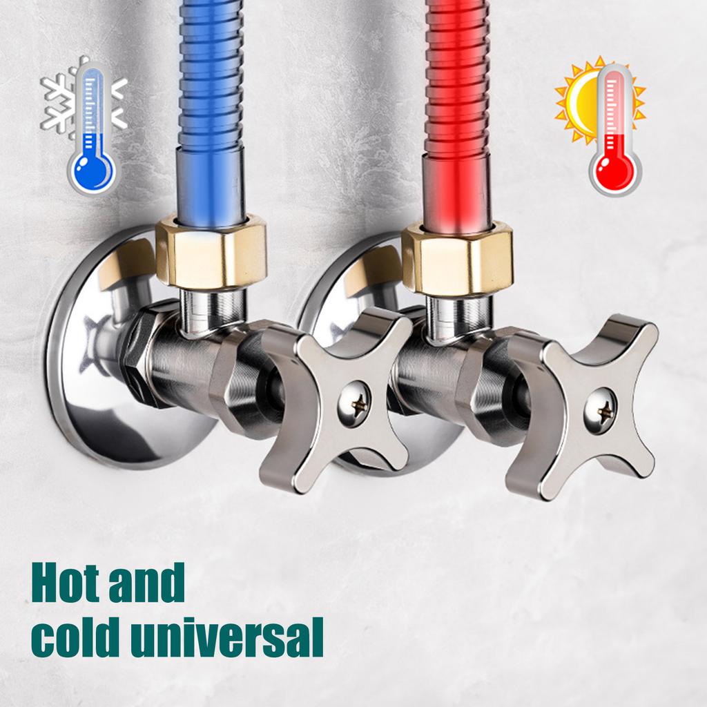 Practical Water Heater Angle Valves Stainless Steel Full Open Designs Cold Hot Water Supply Valves for Home Plumbing
