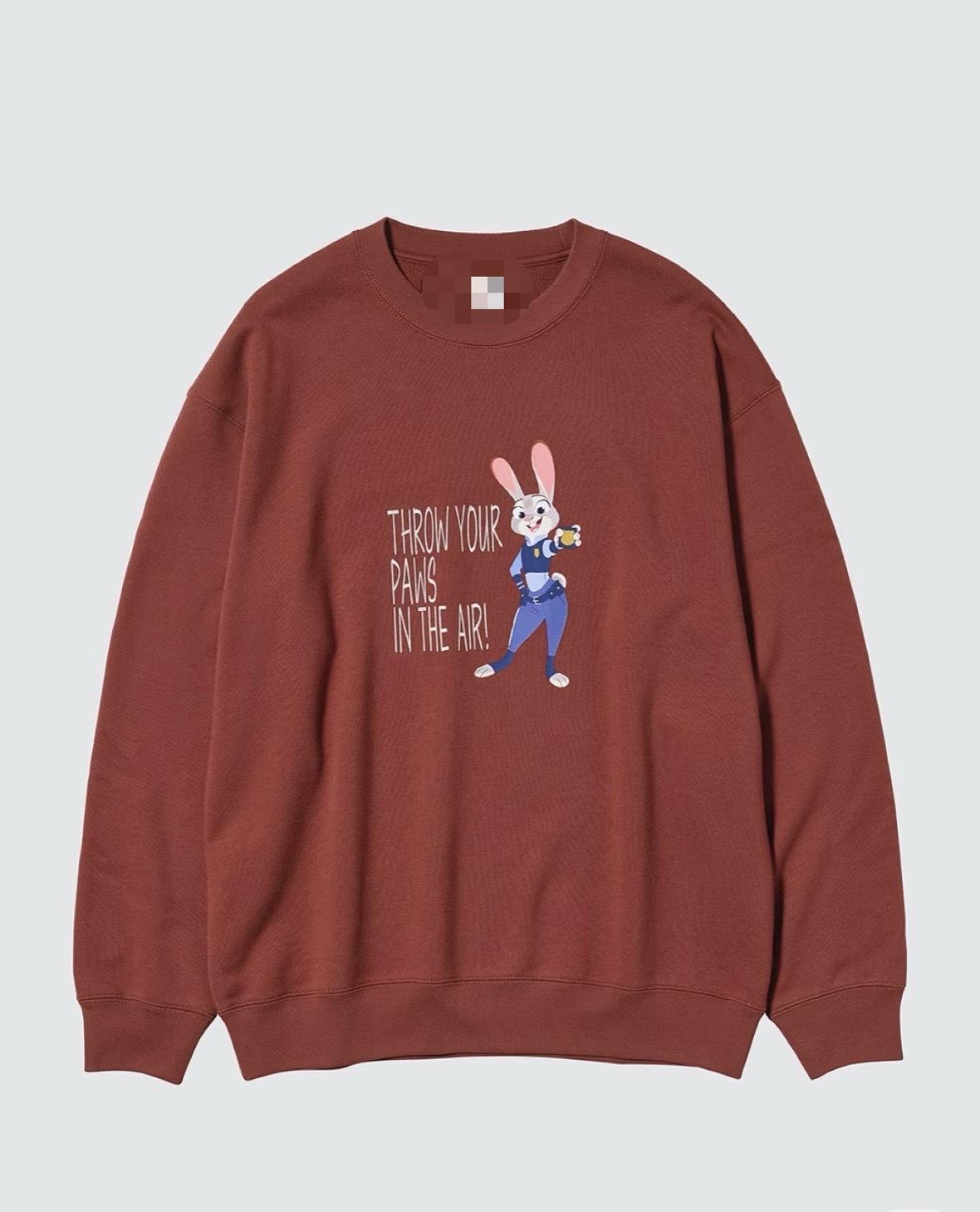 

Men s and Women s Japanese-Style Zootopia Collaboration Long-Sleeve Hoodie Large темно-червоний колір