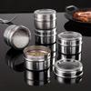New Magnetic Spice Jars  Steel Spice Tins Spice Seasoning Containers Clear Lid Sauce Seasoning Storage Kitchen Organization
