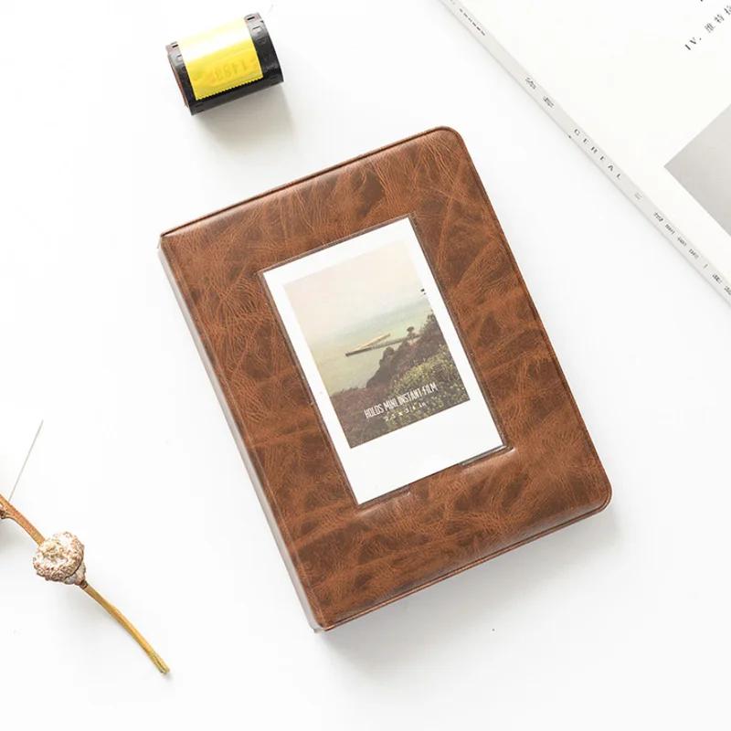 3 Inches 64 Pockets Mini Instant Album Retro Photo Album Polaroid Album Picture Case Storage for Fuji Instax Mini 9/8/70 / 7s