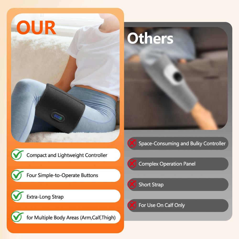 3-Speed Airbag Vibration Leg Massager with Electric Heating