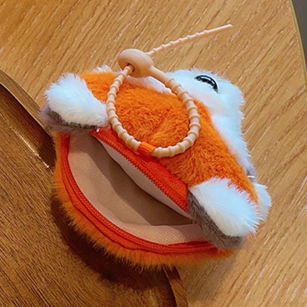 Raccoon Plush Coin Purse Cow Plush Wallet Pendant Headphone Bag Plush Earphone Bag  Change Storage
