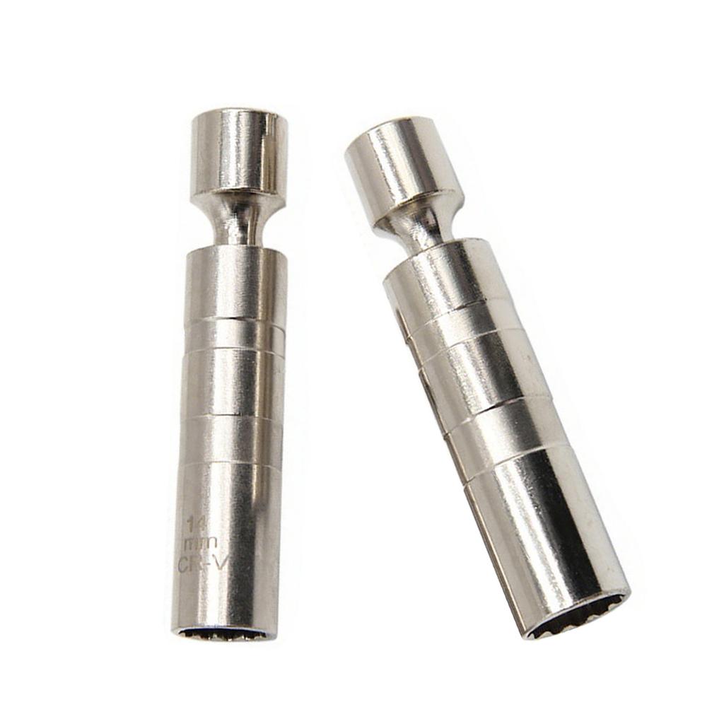 1 Pair Spark Plugs Socket Set 360 Degree Swivels Magnetic Socket Removal Tool Thin Walled Spark Plugs Tool Universal Joint