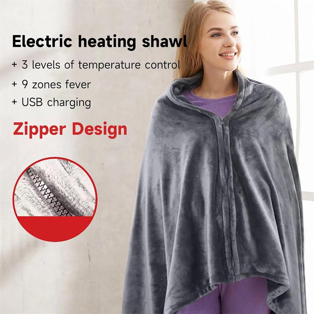 Heated Blanket Sweater, USB Heated Blanket, Cordless Electric Blanket, 9 Heating Zones, Machine Washable Super Cozy Soft Wearable Blanket