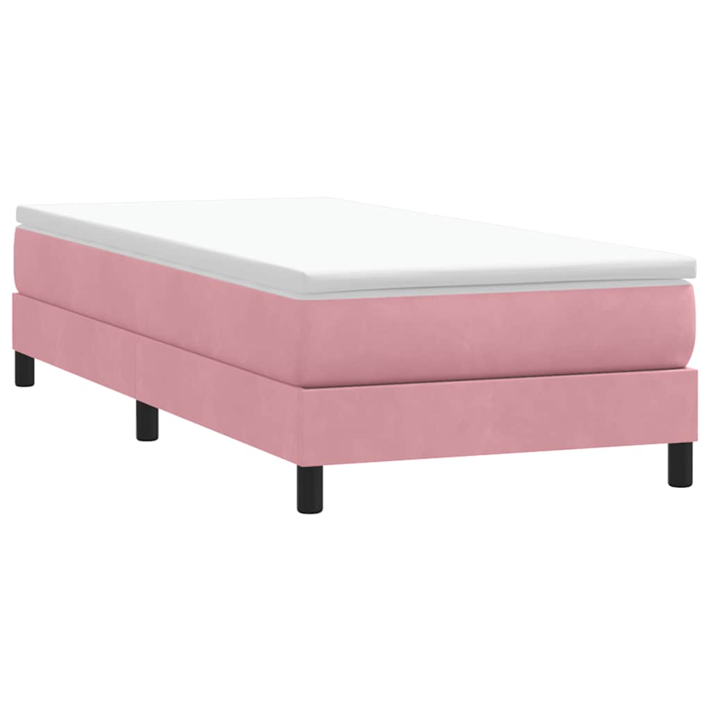 Łóżko Typu Box Spring Bez Materaca Różowe 80X220 Cm Aksamit