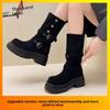 Womens Fall Winter Pu Slipon Ankle Boots With Nonslip Rubber Sole For Casual Comfort