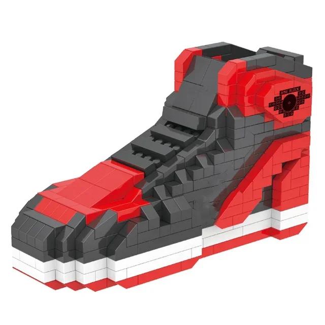 Mini Sports Basketball Shoes Building Blocks Sneakers Figure DIY Assembly Bricks Toys For Children Boys Birthday Christmas Presents